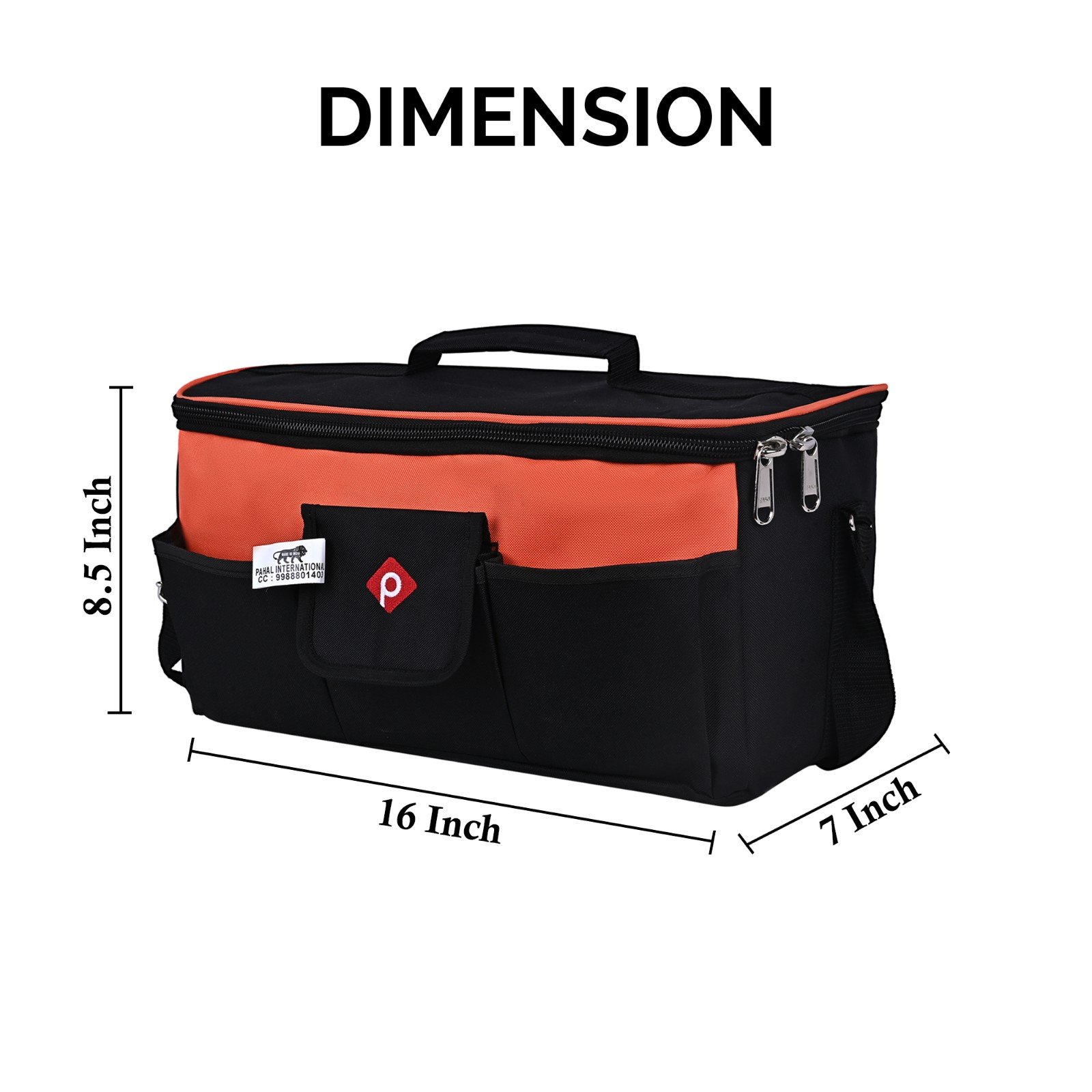 PAHAL 16 Inch Wide Mouth Tool Bag | Heavy Duty Tool Storage Organizer | Durable Portable Tool Carry Bag for Electrician, Technician, Mechanic, Carpenter, AC Technician & Service Engineer view 5