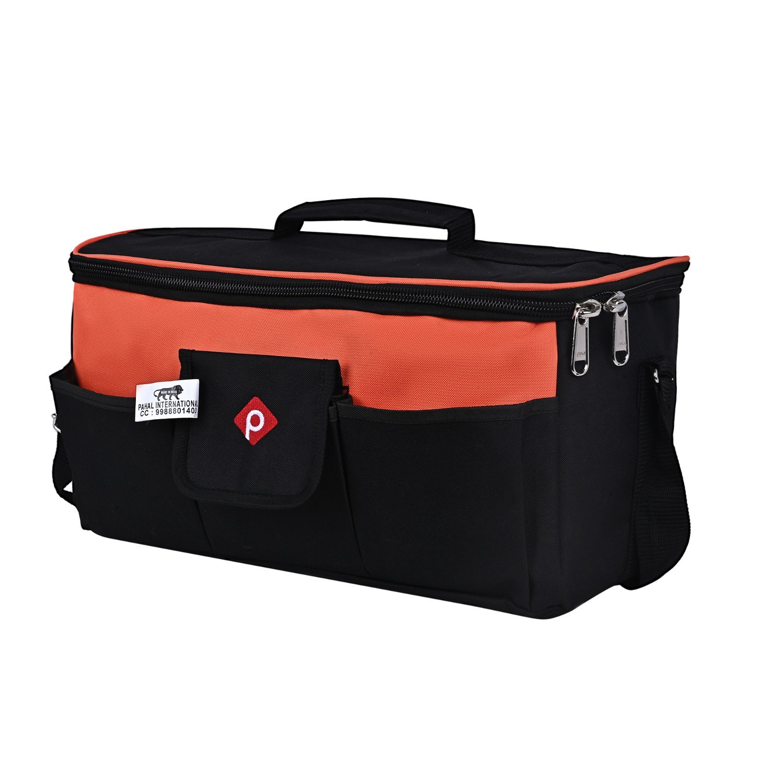 PAHAL 16 Inch Wide Mouth Tool Bag | Heavy Duty Tool Storage Organizer | Durable Portable Tool Carry Bag for Electrician, Technician, Mechanic, Carpenter, AC Technician & Service Engineer