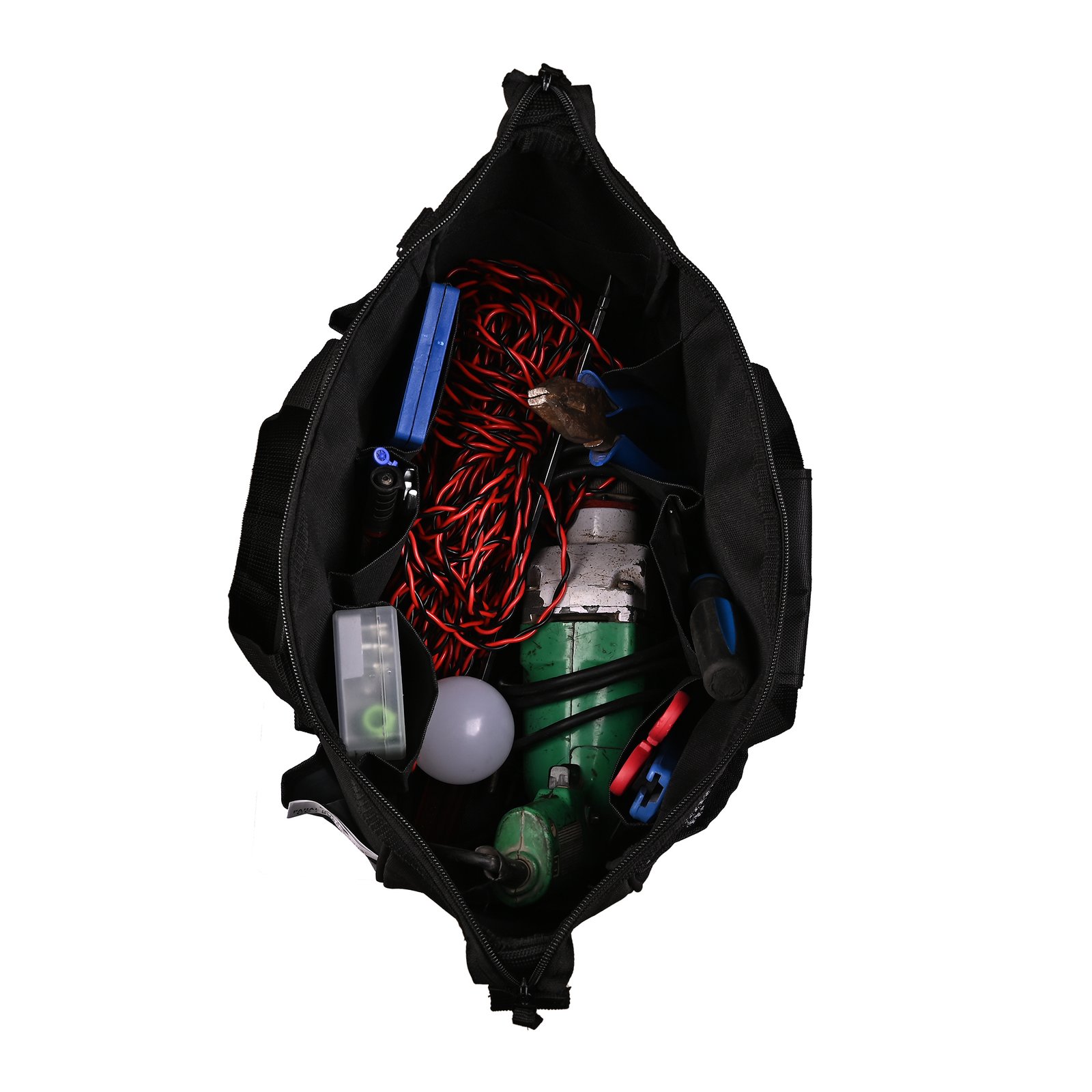 PAHAL 13 Inch Heavy Duty Tool Bag | Waterproof Nylon Tool Organizer with 15 Pockets | Professional Tool Carry Bag for Electrician, Mechanic, Plumber, Technician & Carpenter | Portable Compact Tool Bag view 5