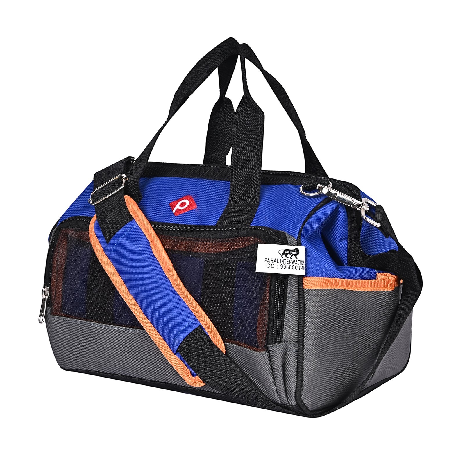 PAHAL 12 Inch Multipurpose Water-Resistant Tool Storage Bag (Blue/Black) view 3