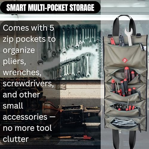PAHAL Roll-Up Wrench Tool Pouch with 5 Pockets (Green) view 7
