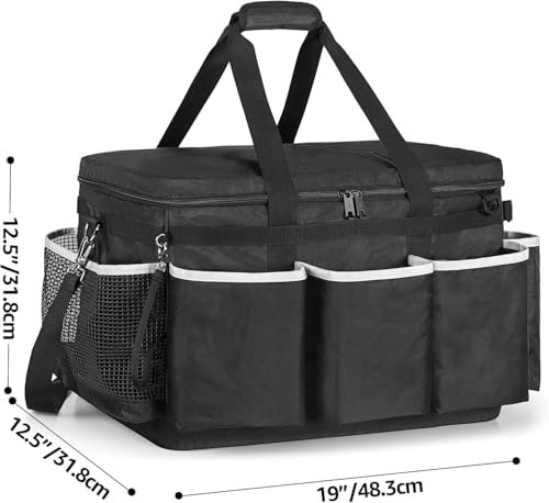 PAHAL Extra Large Car Wash & Cleaning Caddy with Lid (Black, 48L) view 6
