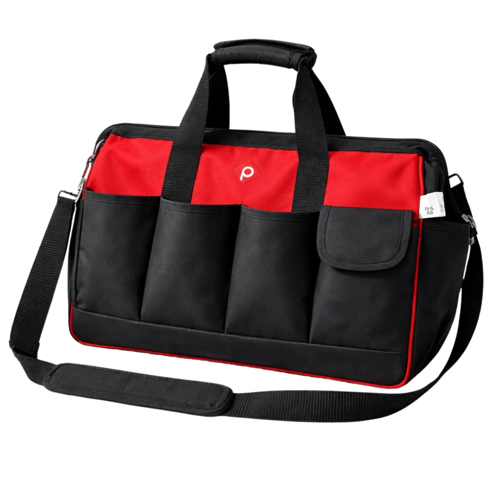 PAHAL Multipurpose Heavy Duty 28L Tool Bag with Shoulder Strap (Black/Red)