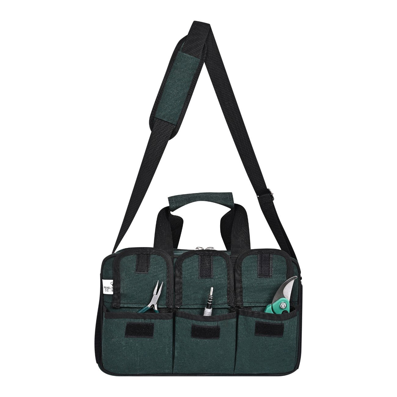 PAHAL Heavy Duty Canvas Tool Bag | Waterproof Tarpaulin Tool Storage Organizer with 16 Pockets | Durable Tool Carry Bag for Electrician, Technician, Plumber & Mechanic view 6