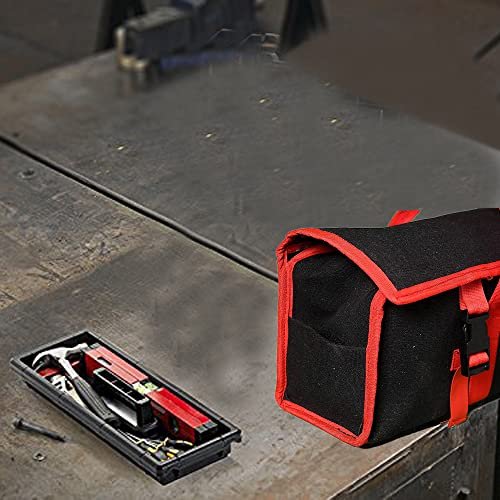 PAHAL 18 Inch Canvas Single-Compartment Tool Bag with 2 Pockets (Black/Red) view 7