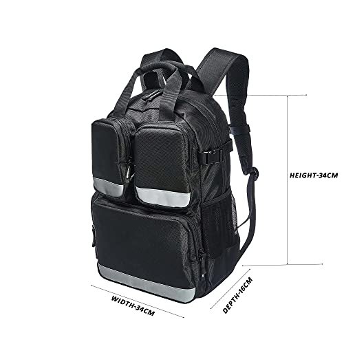 PAHAL Titan Pro 18 Inch Waterproof Nylon Tool Backpack (Black) view 6