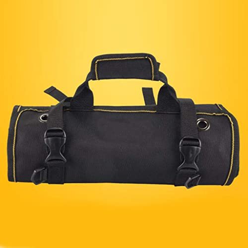 PAHAL Roll-Up Wrench Tool Pouch, Long, with Zipper Compartments (Black) view 5