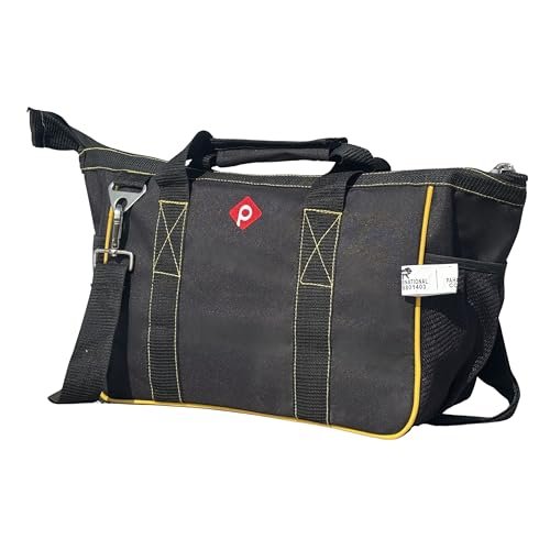PAHAL 14 Inch Waterproof Nylon Tool Bag with Shoulder Strap (Black/Yellow) view 2
