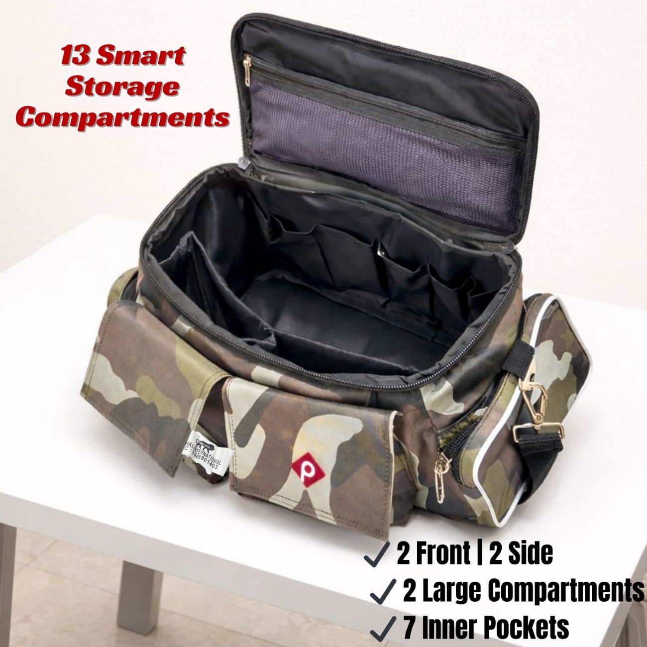 PAHAL 18 Inch Combat Medic First Aid Trauma Kit Bag | Heavy Duty Portable Medical Instrument & Vaccination Bag | 11 Pockets & 3 Compartments | Empty view 2