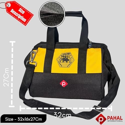 PAHAL APACHE 12 Inch Compact Tool Bag, Water-Resistant (Yellow/Black) view 5