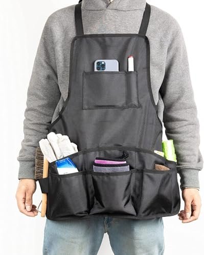 PAHAL Heavy Duty Waterproof Work Apron with 10 Pockets (Black) view 2