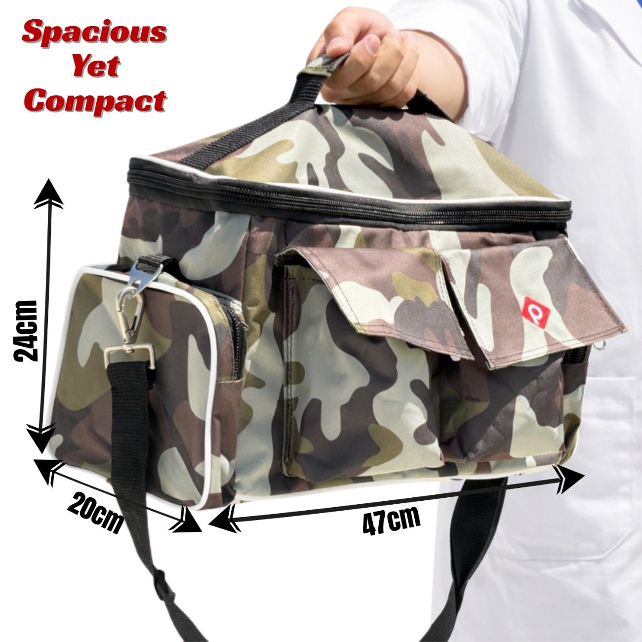 PAHAL 18 Inch Combat Medic First Aid Trauma Kit Bag | Heavy Duty Portable Medical Instrument & Vaccination Bag | 11 Pockets & 3 Compartments | Empty view 3