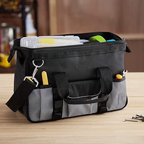 PAHAL 13 Inch Waterproof Nylon Tool Bag with 15 Pockets (Black/Grey) view 5