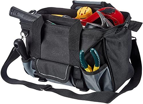 PAHAL 13 Inch Waterproof Nylon Tool Bag with 15 Pockets (Black/Grey) view 3