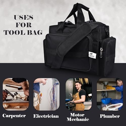 PAHAL Heavy Duty Multi-Compartment Tool Bag (Waterproof, Black) view 7