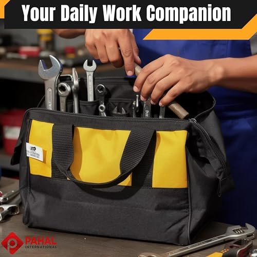 PAHAL APACHE 12 Inch Compact Tool Bag, Water-Resistant (Yellow/Black) view 6