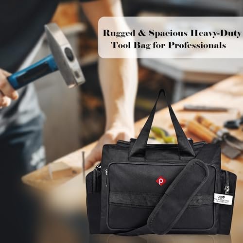 PAHAL Heavy Duty Multi-Compartment Tool Bag (Waterproof, Black) view 6