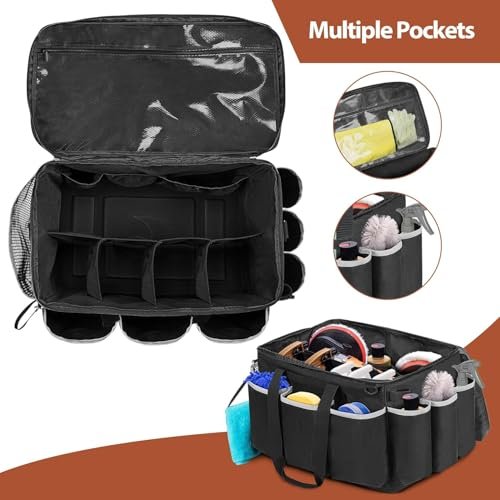 PAHAL Extra Large Car Wash & Cleaning Caddy with Lid (Black, 48L) view 3