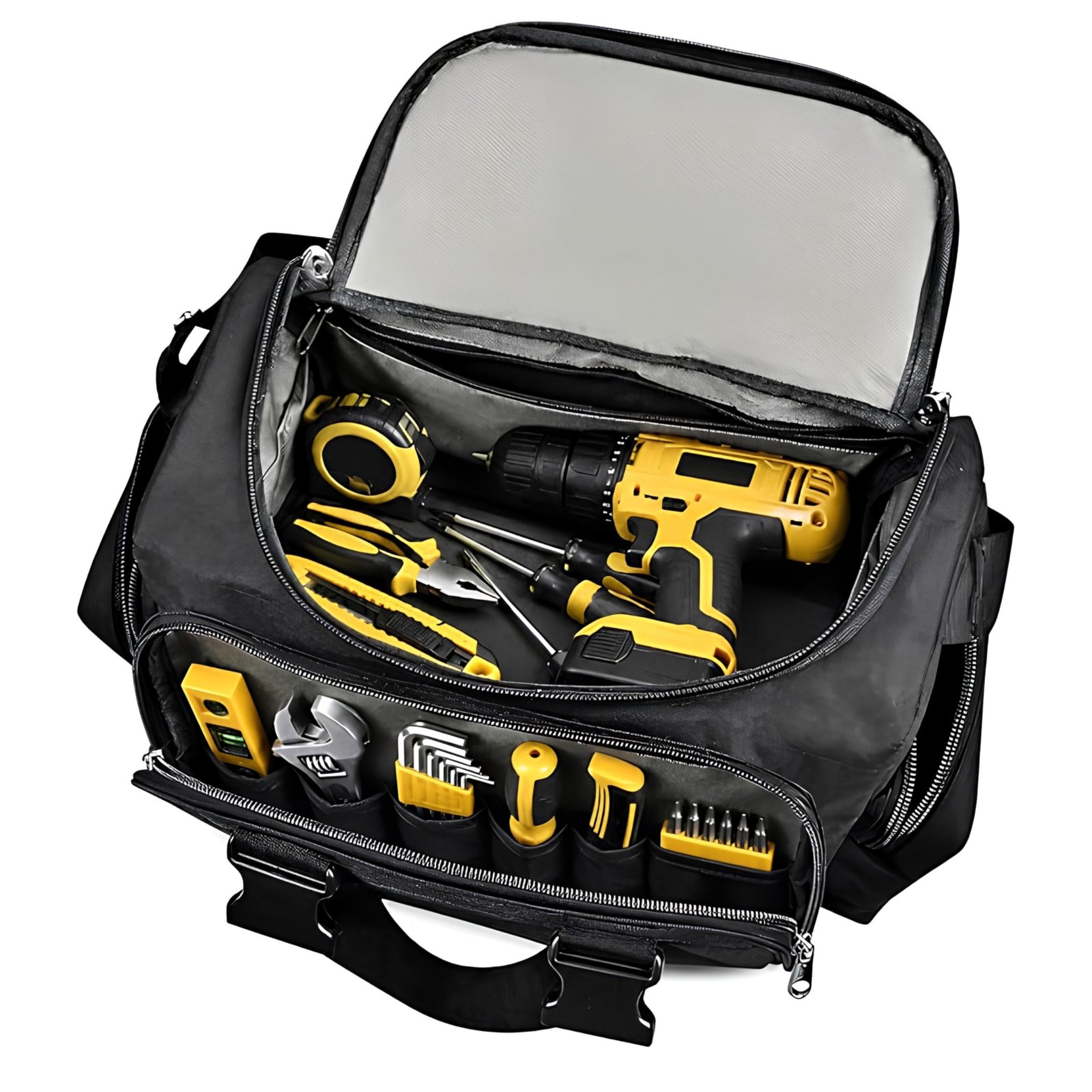 PAHAL Heavy Duty Multi-Compartment Tool Bag (Waterproof, Black)