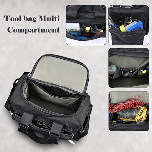 PAHAL Heavy Duty Multi-Compartment Tool Bag (Waterproof, Black) view 5