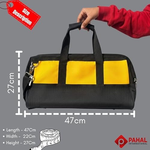 PAHAL APACHE 18 Inch Tool Bag, Multipurpose Water-Resistant (Yellow/Black) view 5