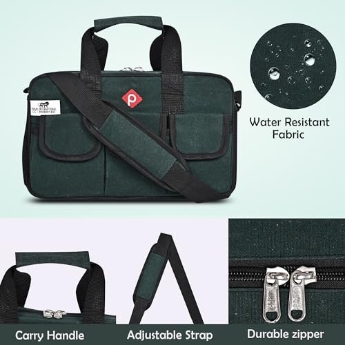 PAHAL Green Canvas Tarpaulin Waterproof Tool Bag with 16 Pockets view 5