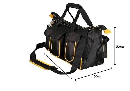 PAHAL 16 Inch Tactical Heavy Duty Tool Bag with Shoulder Strap (Black/Yellow) view 6