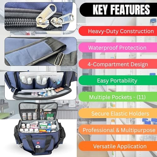 PAHAL 18 Inch Multi-Function Doctor First Aid Medical Bag (Blue) view 4