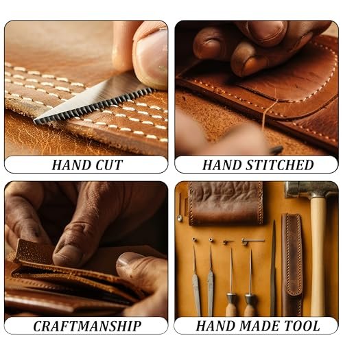 PAHAL Leather 5-Pocket Tool Pouch with Hammer & Tape Holder (Brown) view 4