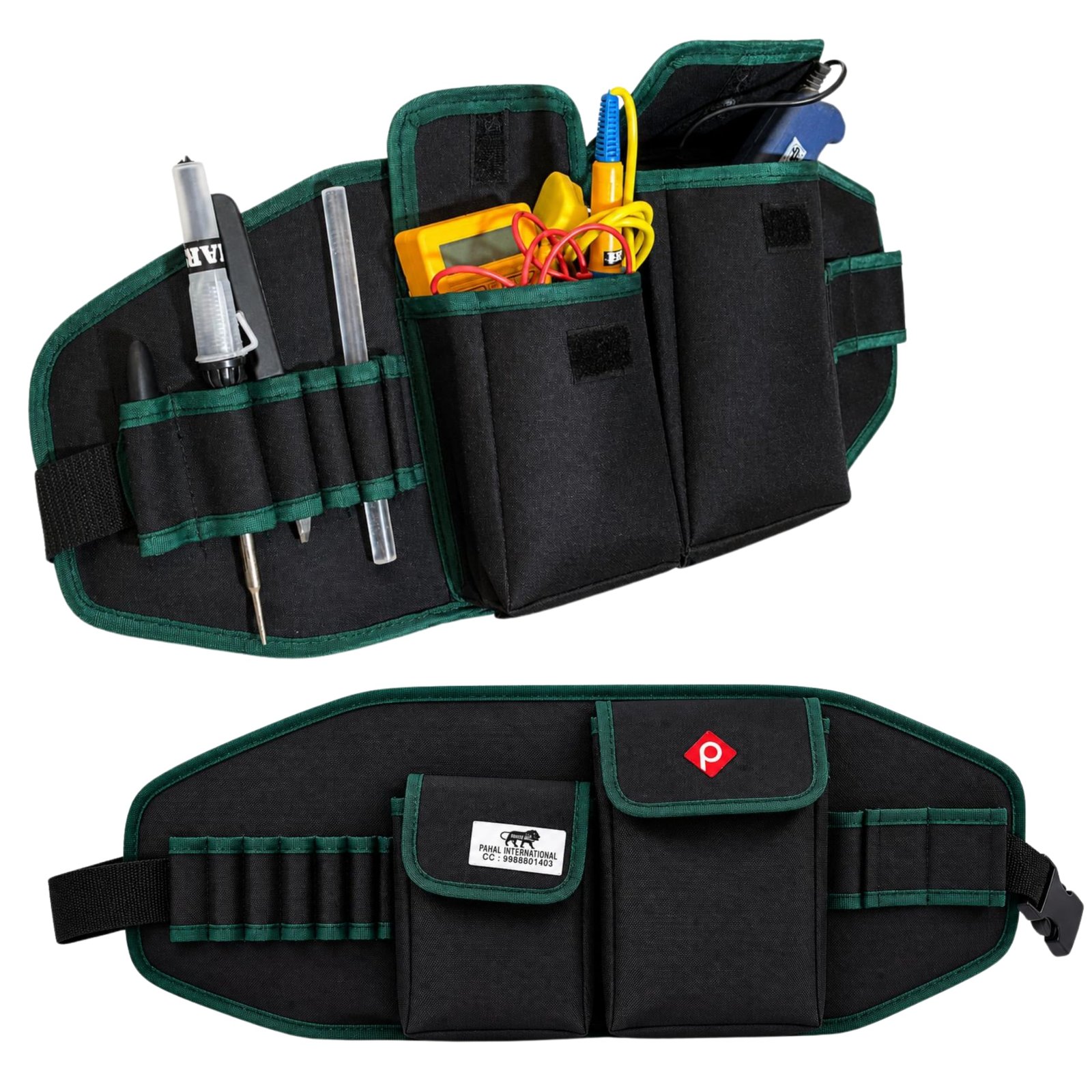 PAHAL Rapid Response Heavy Duty Tool Belt, Adjustable (Green/Black)