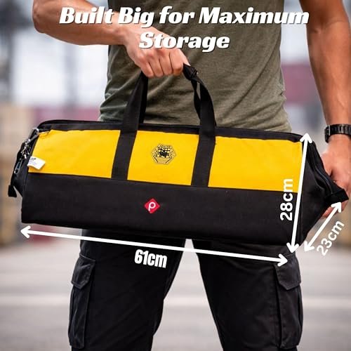 PAHAL APACHE 24 Inch Large Tool Bag, Wide Open Top (Yellow/Black) view 6