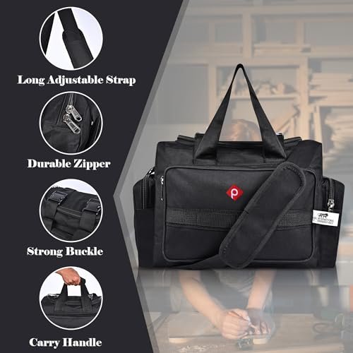 PAHAL Heavy Duty Multi-Compartment Tool Bag (Waterproof, Black) view 4