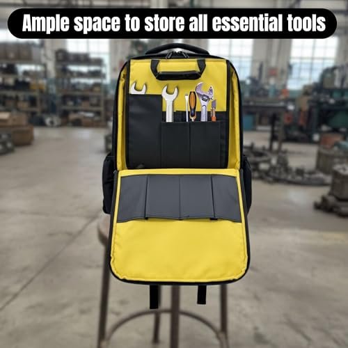PAHAL Titan Max 19 Inch Heavy Duty Tool Backpack (Yellow/Black) view 7