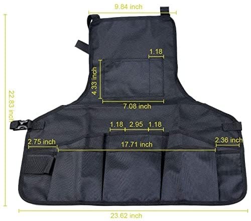 PAHAL Heavy Duty Waterproof Work Apron with 10 Pockets (Black) view 8