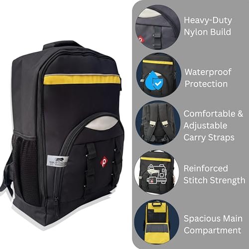 PAHAL Titan Max 19 Inch Heavy Duty Tool Backpack (Yellow/Black) view 6