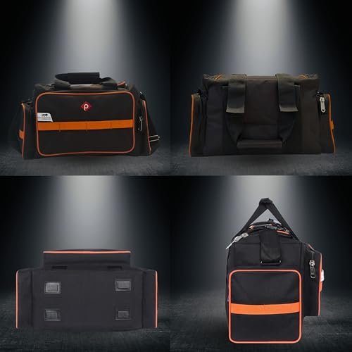 PAHAL Heavy Duty 24L Tool Bag with Shoulder Strap (Waterproof Nylon, Black/Orange) view 7
