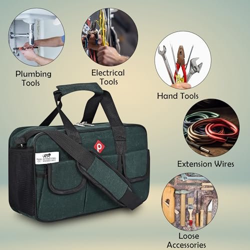 PAHAL Green Canvas Tarpaulin Waterproof Tool Bag with 16 Pockets view 7