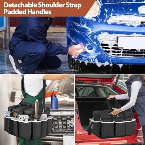 PAHAL Extra Large Car Wash & Cleaning Caddy with Lid (Black, 48L) view 5