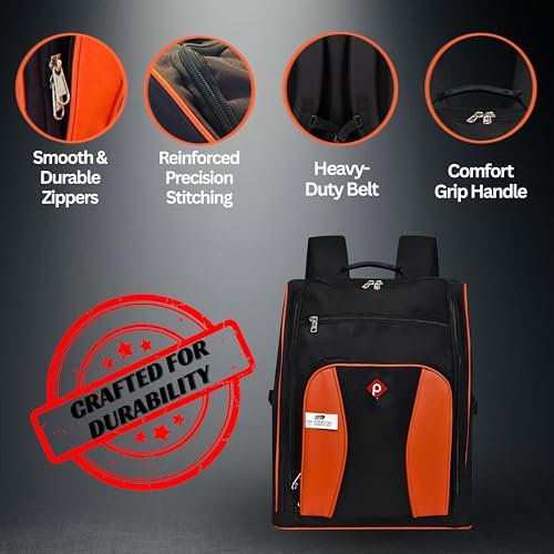 PAHAL Professional Heavy Duty Tool Backpack (Black/Orange) view 7