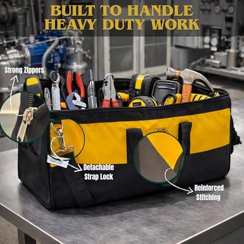 PAHAL APACHE 24 Inch Large Tool Bag, Wide Open Top (Yellow/Black) view 3