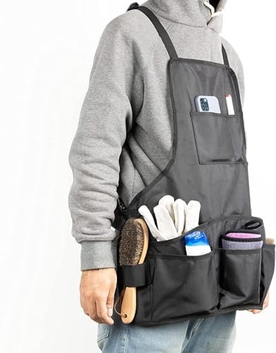 PAHAL Heavy Duty Waterproof Work Apron with 10 Pockets (Black) view 3