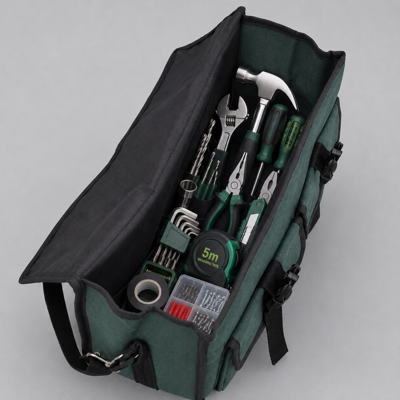 PAHAL 18 Inch Heavy Duty Canvas Tool Bag | Durable Green Tool Storage Organizer | Electrician, Mechanic, Plumber, Carpenter & Technician Use view 5