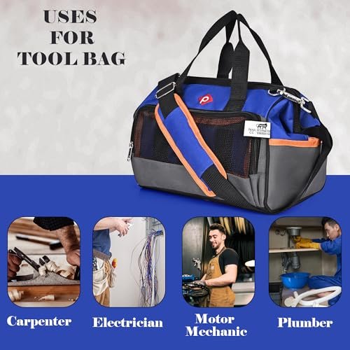 PAHAL 12 Inch Multipurpose Water-Resistant Tool Storage Bag (Blue/Black) view 7