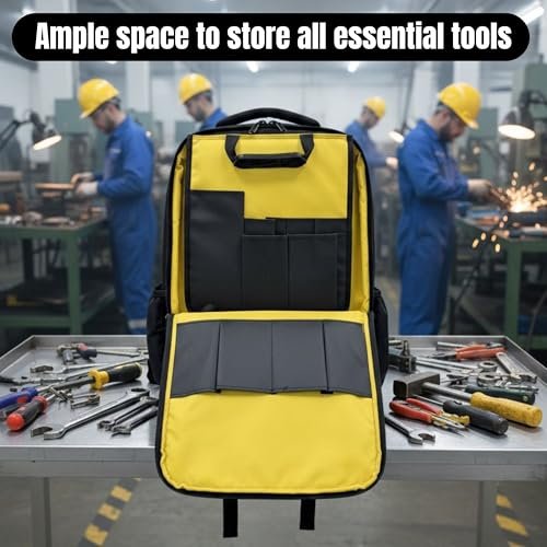PAHAL Titan Max 19 Inch Heavy Duty Tool Backpack (Yellow/Black) view 5
