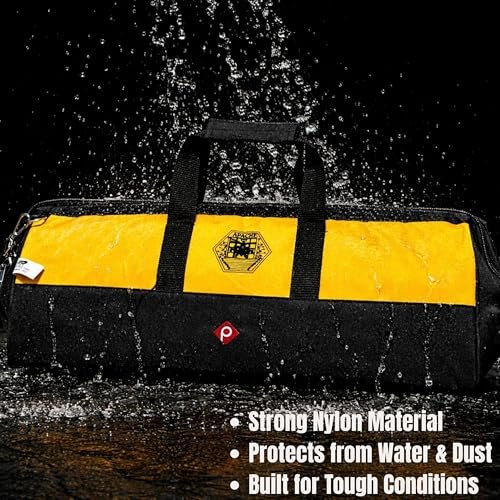 PAHAL APACHE 24 Inch Large Tool Bag, Wide Open Top (Yellow/Black) view 7