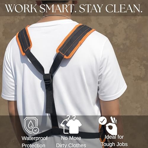 PAHAL Multi-Pocket Tool Work Apron (Black/Orange) view 4