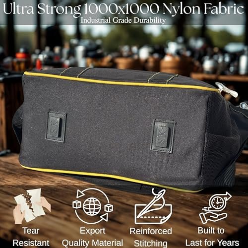 PAHAL 14 Inch Waterproof Nylon Tool Bag with Shoulder Strap (Black/Yellow) view 3