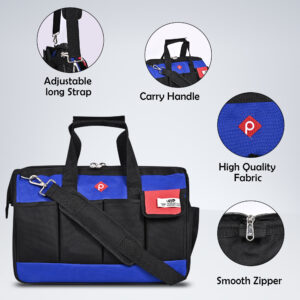 PAHAL Nylon Electrician and Technician Open Mouth Blue Tool Bag (16-inch)