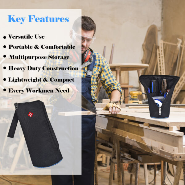 PAHAL Tool PouchBag Waterproof Multipurpose Heavy Duty for Tools of Beautician,Painter,Electrician,office,school,student, girl, boy, Car, universal Multipurpose Black kit - Image 10