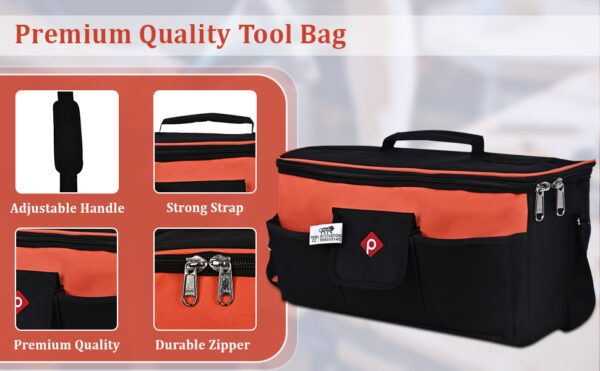 PAHAL Tool Bag Rectangular Wide Open Mouth,Heavy Duty Electrician,Mechanic,Carpanter, Ac Technician Heavy Duty Tool Bag - Image 11